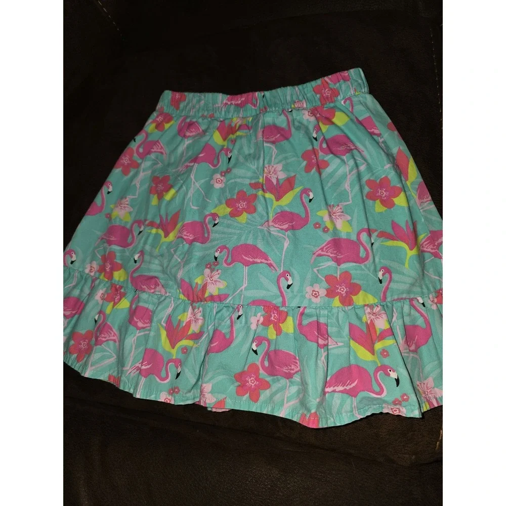 Gymboree tropical paradise flamingo outfit top‎ skort size 7